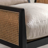 Aiko Natural Rattan & Black Ash Wood Armchair