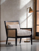 Aiko Natural Rattan & Black Ash Wood Armchair