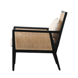 Aiko Natural Rattan & Black Ash Wood Armchair