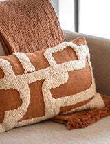 Apricot Abstract Textured Cushion