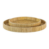 Bamboo & Rattan Tray Set