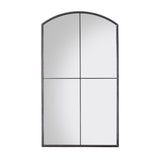 Black Arched Large Window Mirror