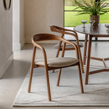 Elska Walnut Upholstered Dining Chairs