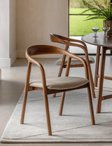 Elska Walnut Upholstered Dining Chairs