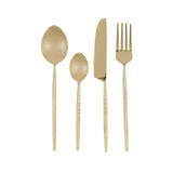 Gold Hammered Cutlery Set 16 Piece