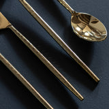 Gold Hammered Cutlery Set 16 Piece