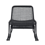 Gotska Black Lounger Chair With Stool