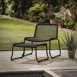 Gotska Black Lounger Chair With Stool