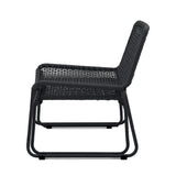 Gotska Black Lounger Chair With Stool
