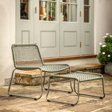 Gotska Khaki Lounger Chair With Stool