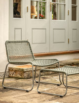 Gotska Khaki Lounger Chair With Stool