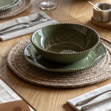 Hamnoy Green Porcelain Dinnerware (Set of Four, Various Options Available)