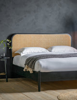 Kaito Black Rattan Bed Frame - Double