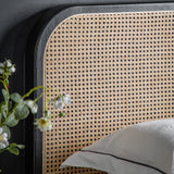 Kaito Black Rattan Bed Frame