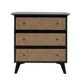 Kaito Black Rattan Chest of Drawers