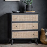 Kaito Black Rattan Chest of Drawers