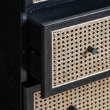 Kaito Black Rattan Chest of Drawers