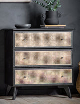 Kaito Black Rattan Chest of Drawers