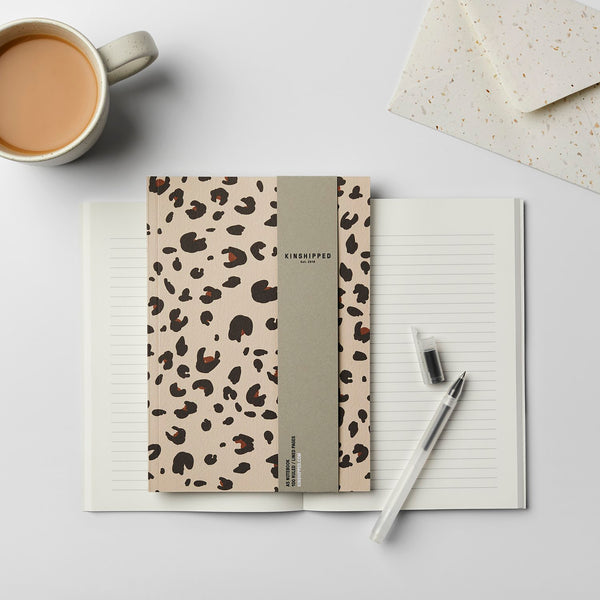 Kinshipped A5 Cream Leopard Notebook