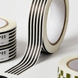 Kinshipped Black & White Striped Paper Tape