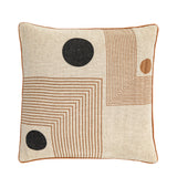 Maje Natural Geometric Cushion - Line Dots