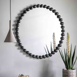 Marit Black Round Mirror