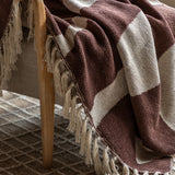 Mocha Brown Abstract Woven Throw