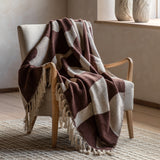 Mocha Brown Abstract Woven Throw
