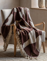 Mocha Brown Abstract Woven Throw