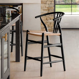 Nara Black Wishbone Bar Stools (Pair)