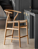 Nara Natural Wishbone Bar Stools (Pair)