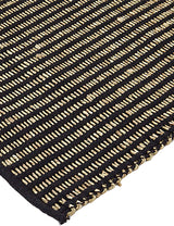 Natural Seagrass & Black Recycled Cotton Striped Rug