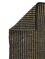 Natural Seagrass & Black Recycled Cotton Striped Rug