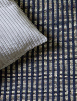 Natural Seagrass & Black Recycled Cotton Striped Rug
