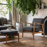 Oskar Dark Grey Boucle Armchair