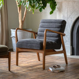Oskar Dark Grey Boucle Armchair