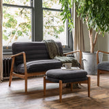 Oskar Dark Grey Boucle Footstool