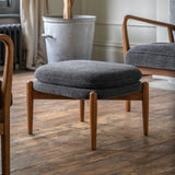 Oskar Dark Grey Boucle Footstool