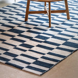Rutna Geometric Blue Rug