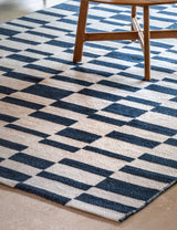 Rutna Geometric Blue Rug