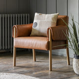 Stavanger Brown Leather Accent Chair