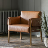 Stavanger Brown Leather Accent Chair