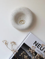 Stoneware Asymmetric Jewellery Dish - Natural Textured