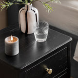 Svana Black Bedside Table