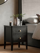 Svana Black Bedside Table