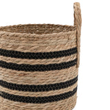 Water Hyacinth Black Striped Baskets (Set of Four)