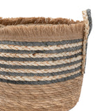 Water Hyacinth Striped Baskets (Set of Three)
