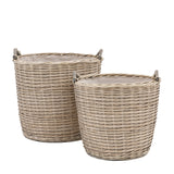 Woven Large Wicker Baskets (pair)