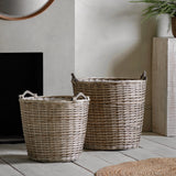 Woven Large Wicker Baskets (pair)