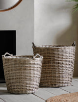 Woven Large Wicker Baskets (pair)